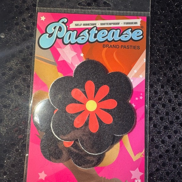 Pastease Other - Pastease Black Flower nipple cover